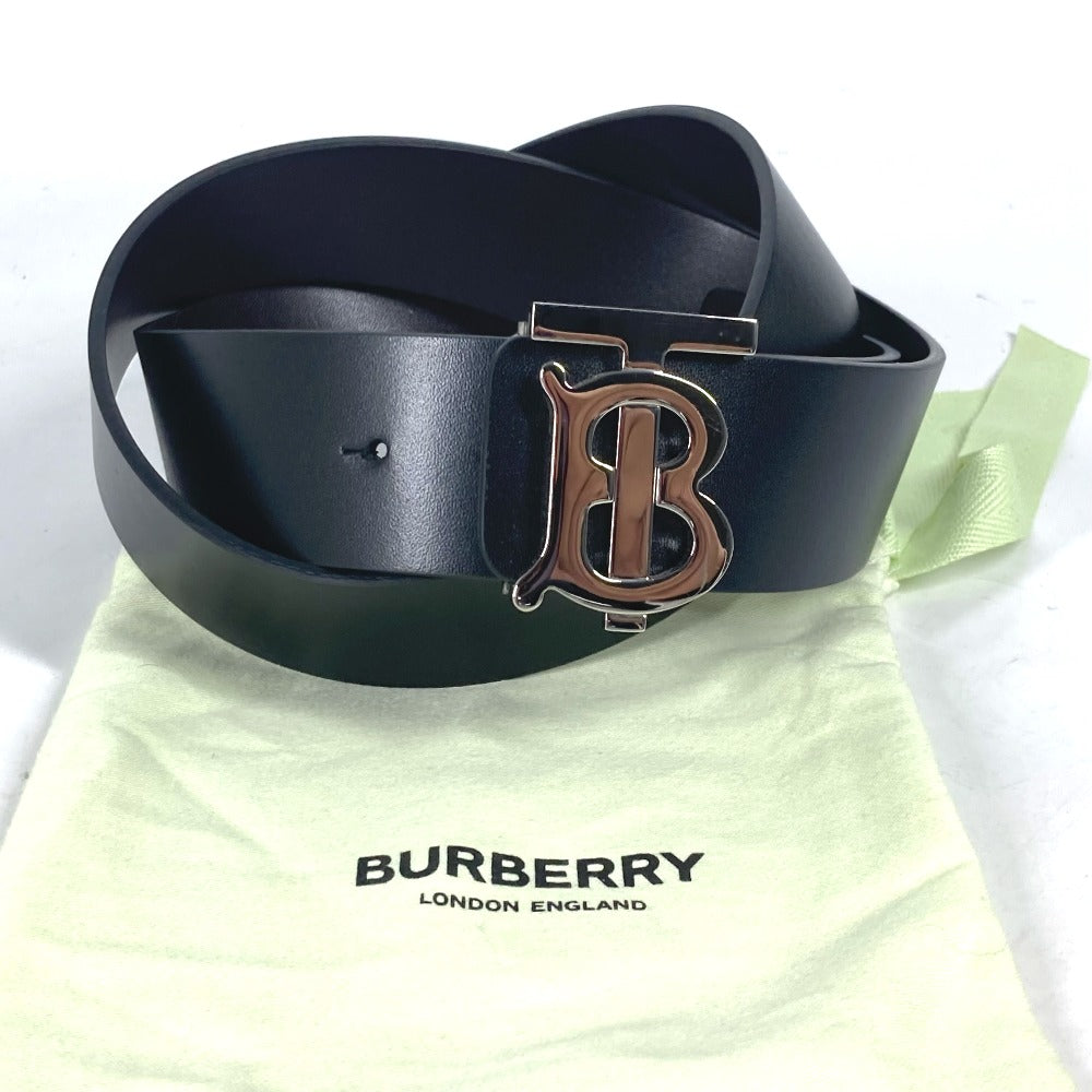 BURBERRY TB ロゴ アクセサリー ベルト レザー メンズ ブラック