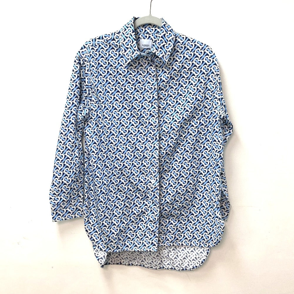 BURBERRY 8048813 長袖 アパレル TB シャツワンピース ロゴ アパレル トップス ワンピース コットン レディース ブルー