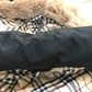 BURBERRY London Women's Sleeveless Checked Down Vest with Fur Hood and Nylon Lining, Black