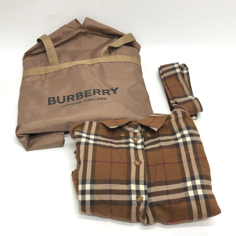 BURBERRY チェック シャツ ワンピース 長袖シャツ シャツ 長袖シャツ コットン レディース ブラウン - brandshop-reference