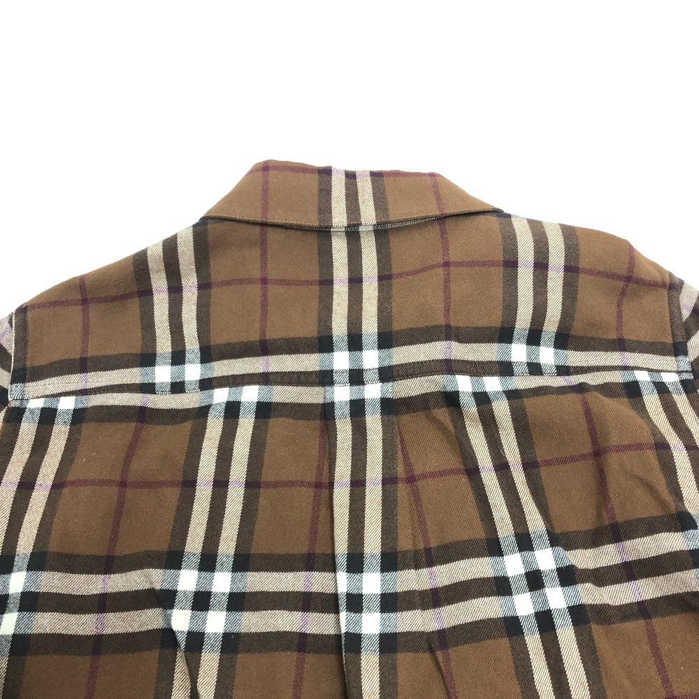 BURBERRY チェック シャツ ワンピース 長袖シャツ シャツ 長袖シャツ コットン レディース ブラウン - brandshop-reference