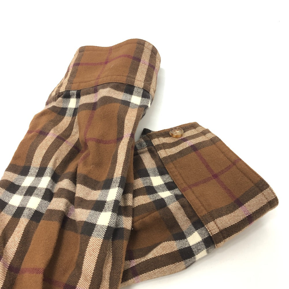 BURBERRY チェック シャツ ワンピース 長袖シャツ シャツ 長袖シャツ コットン レディース ブラウン - brandshop-reference