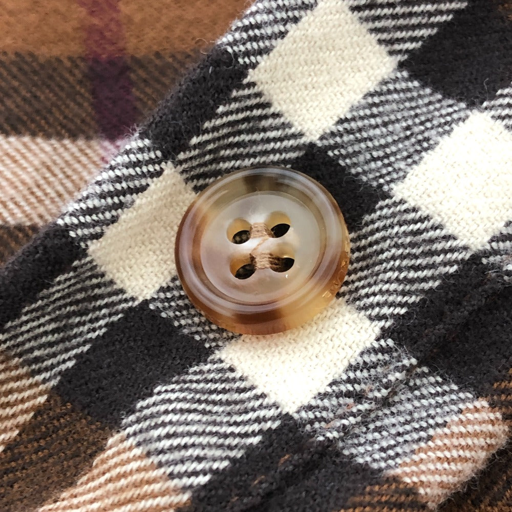 BURBERRY チェック シャツ ワンピース 長袖シャツ シャツ 長袖シャツ コットン レディース ブラウン - brandshop-reference