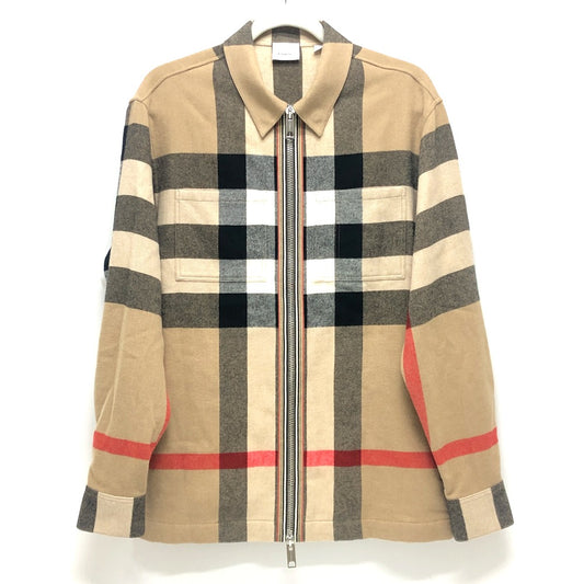 BURBERRY 8050135 チェック柄 アパレル アウター シャツジャケット ジップアップ ブルゾン コットン メンズ ベージュ