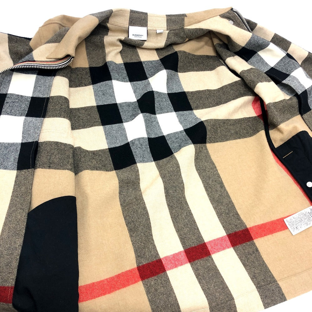 BURBERRY 8050135 チェック柄 アパレル アウター シャツジャケット ジップアップ ブルゾン コットン メンズ ベージュ