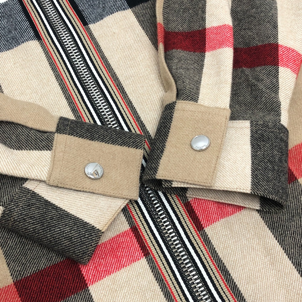 BURBERRY 8050135 チェック柄 アパレル アウター シャツジャケット ジップアップ ブルゾン コットン メンズ ベージュ