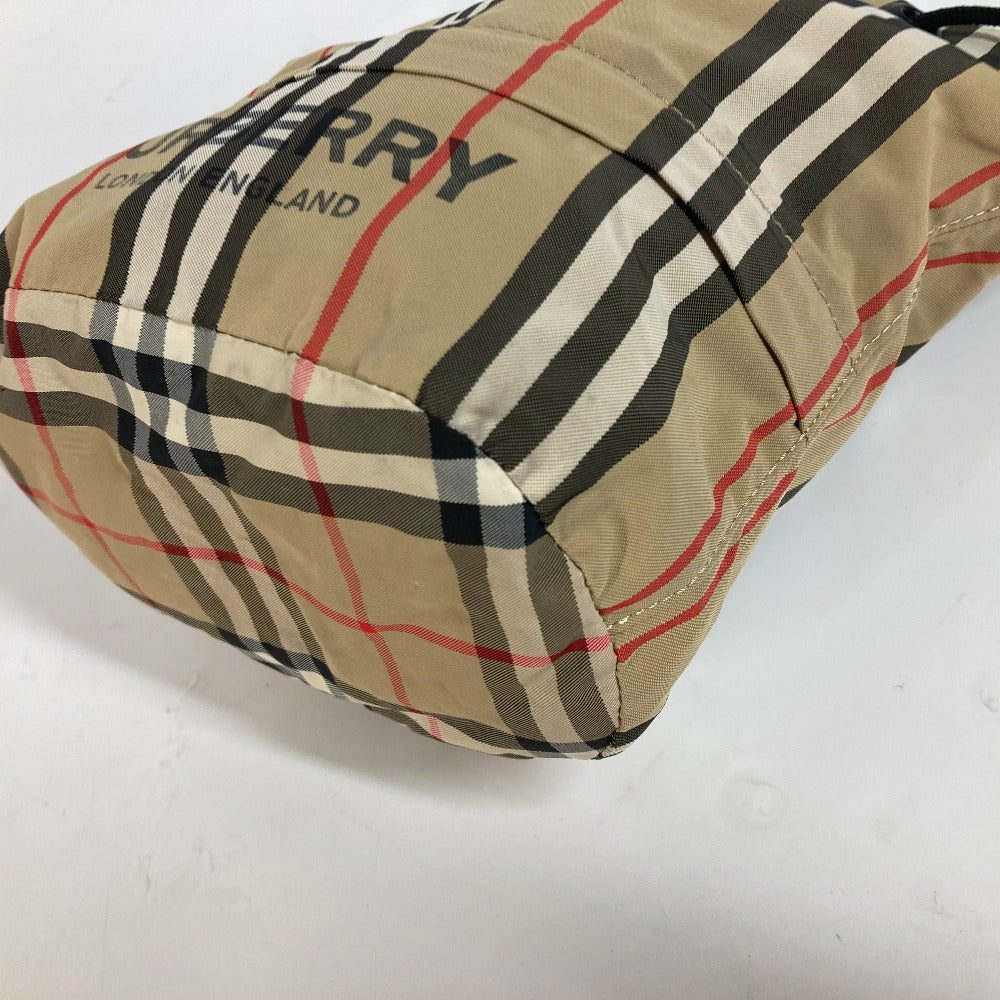 BURBERRY ハンドバッグ チェック 巾着 ポーチ ナイロン レディース - brandshop-reference