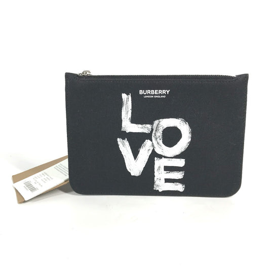 BURBERRY 8037549 ロゴ LOVE メイクポーチ コインケース クラッチバッグ ポーチ キャンバス レディース - brandshop-reference