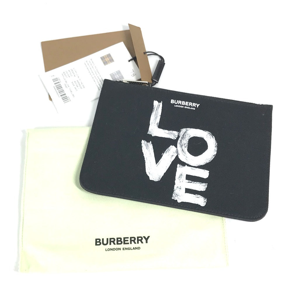 BURBERRY 8037549 ロゴ LOVE メイクポーチ コインケース クラッチバッグ ポーチ キャンバス レディース - brandshop-reference