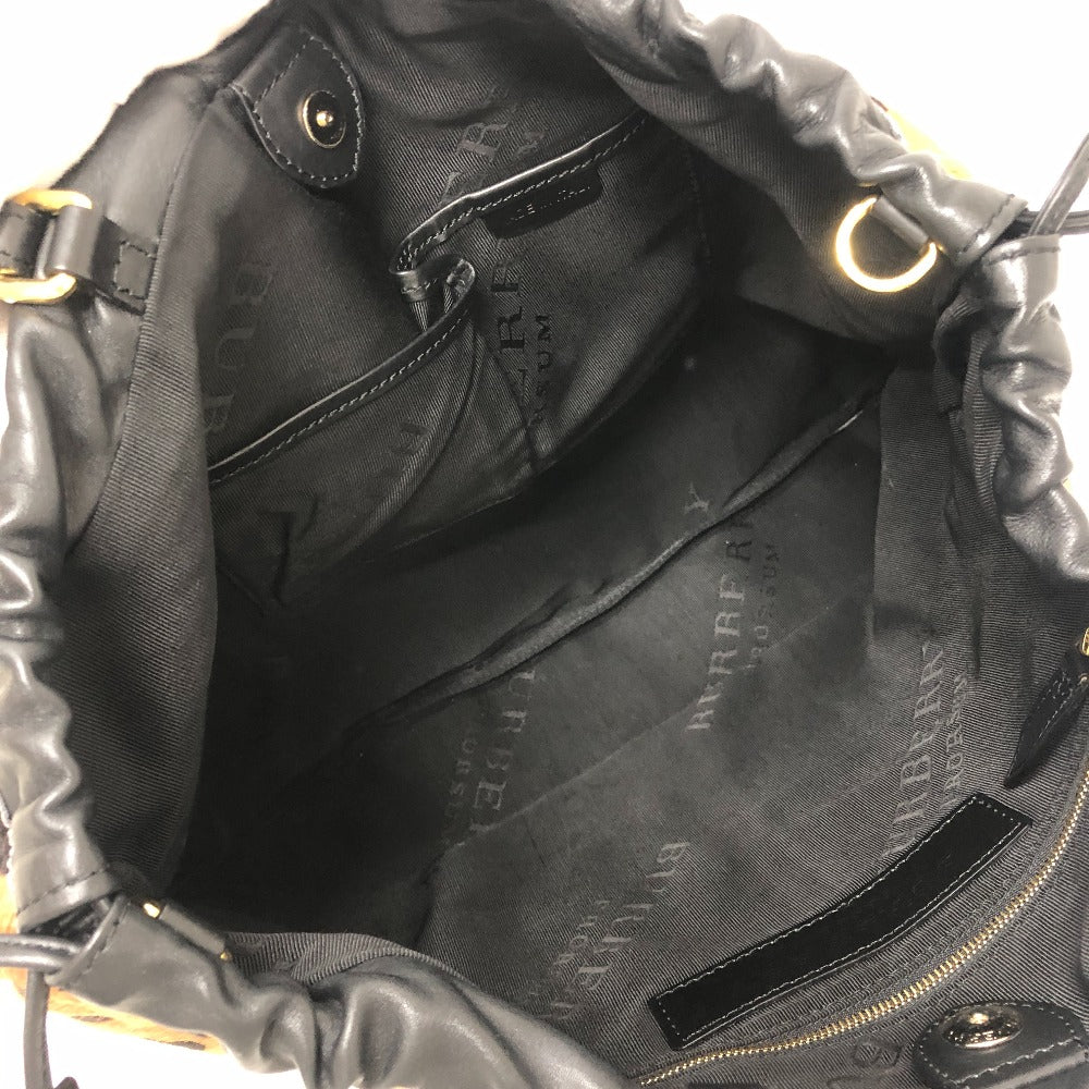 BURBERRY Burberry Prorsum Big Crush-in-Heart Print - All-over heart pattern Drawstring Handbag Tote Bag Pony-Hair/Leather Brown/Black Used