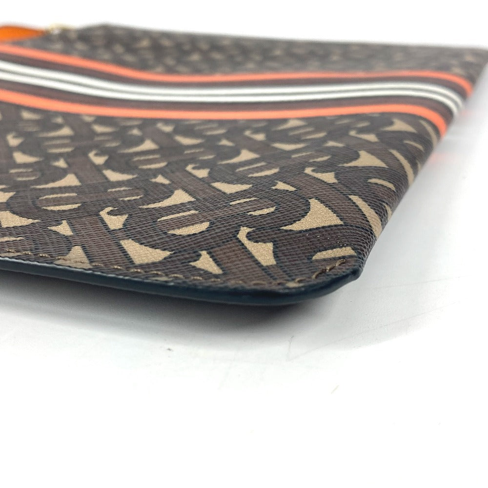 BURBERRY TBロゴ ポーチ カバン セカンドバッグ クラッチバッグ レザー ユニセックス ブラウン - brandshop-reference