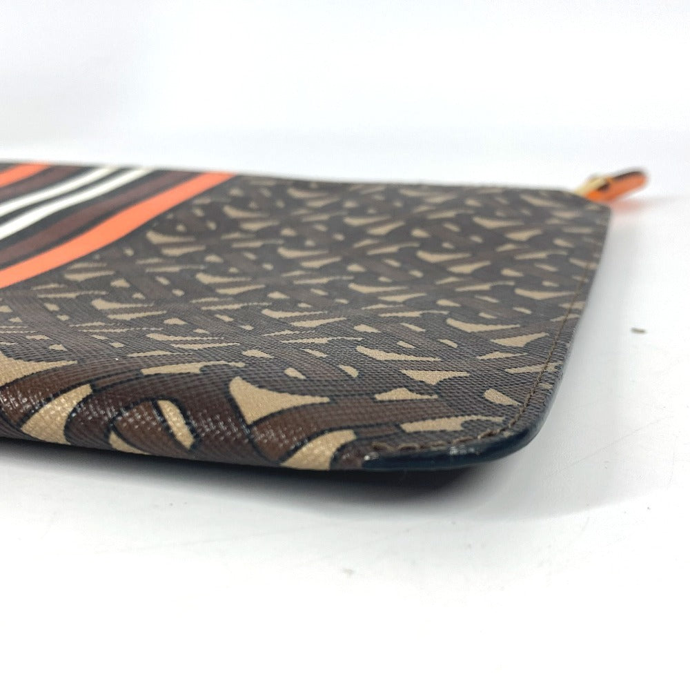 BURBERRY TBロゴ ポーチ カバン セカンドバッグ クラッチバッグ レザー ユニセックス ブラウン - brandshop-reference