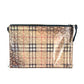 BURBERRY Logo Check TB Pouch Bag with Strap Clutch Bag Nylon Unisex Beige
