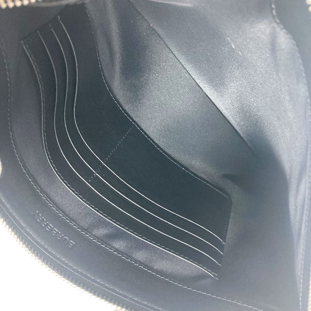 BURBERRY Logo Check TB Pouch Bag with Strap Clutch Bag Nylon Unisex Beige