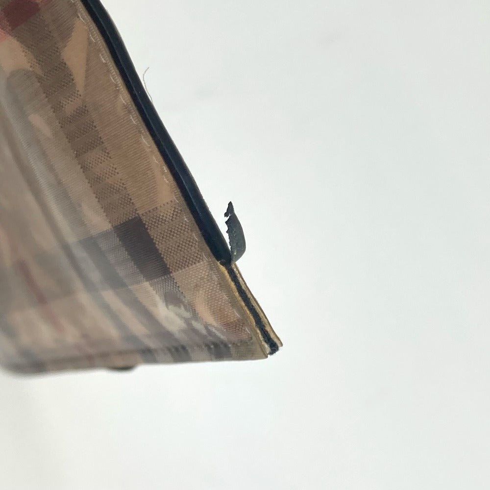 BURBERRY Logo Check TB Pouch Bag with Strap Clutch Bag Nylon Unisex Beige