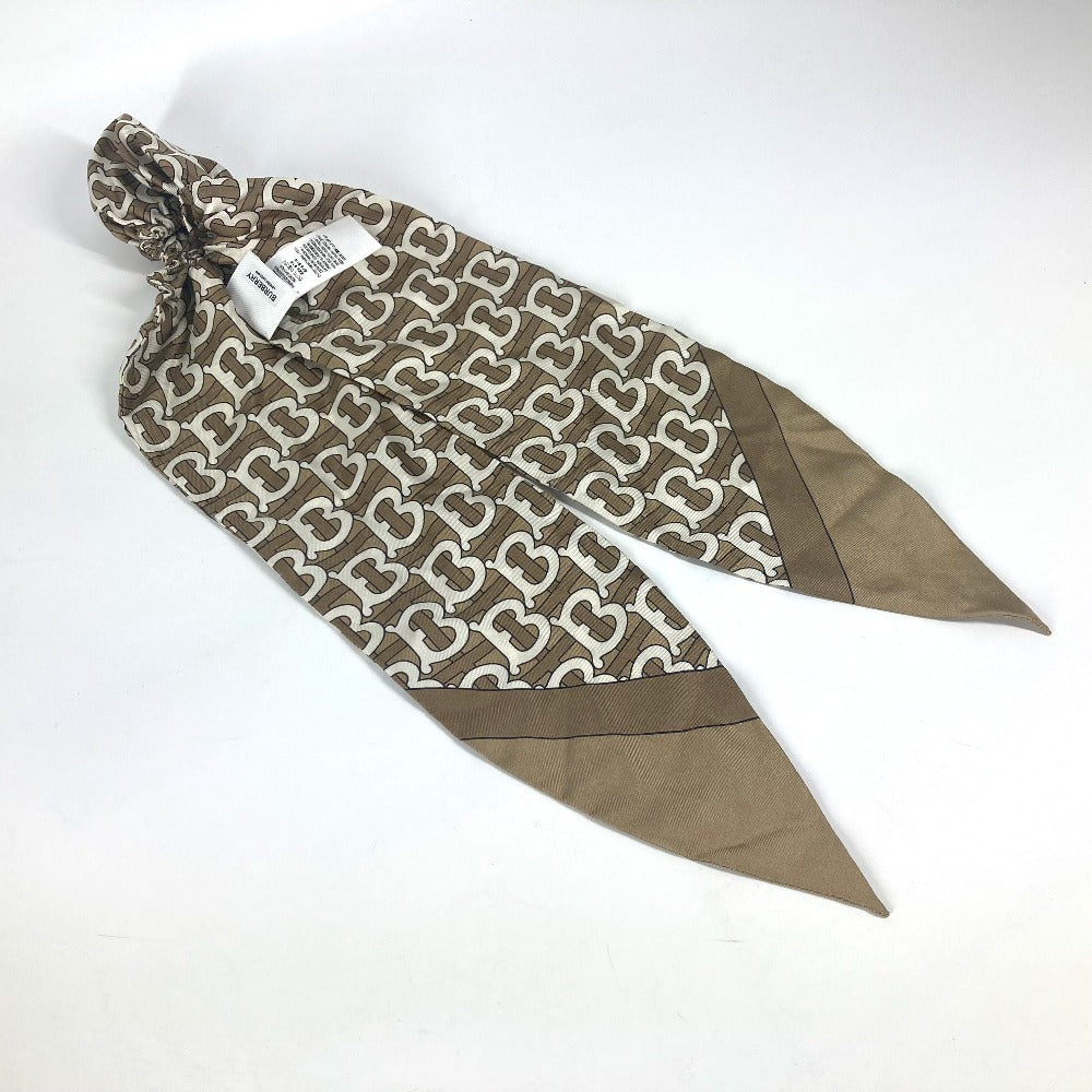 BURBERRY TB ロゴ ヘアアクセサリー ヘアゴム シュシュ シルク レディース ベージュ - brandshop-reference