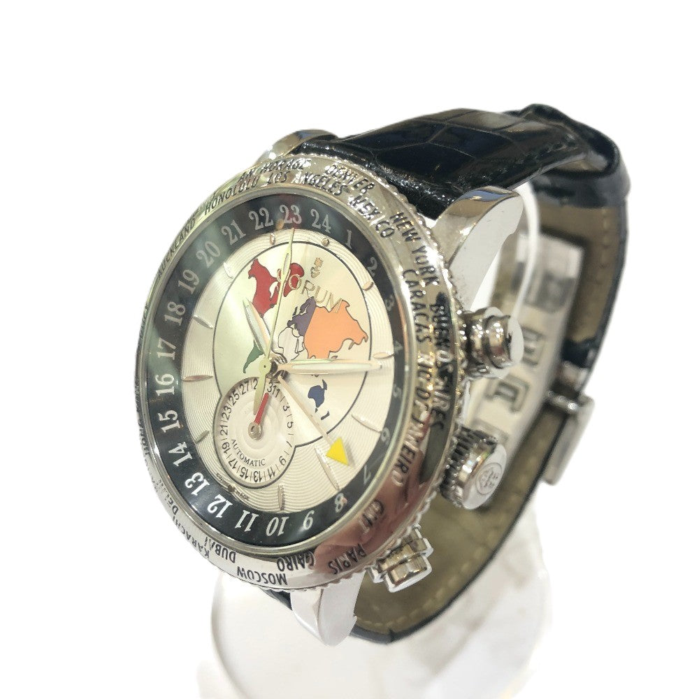 CORUM 983.201.20 クラシカルGMT 裏スケ 自動巻き 腕時計 SS メンズ シルバー