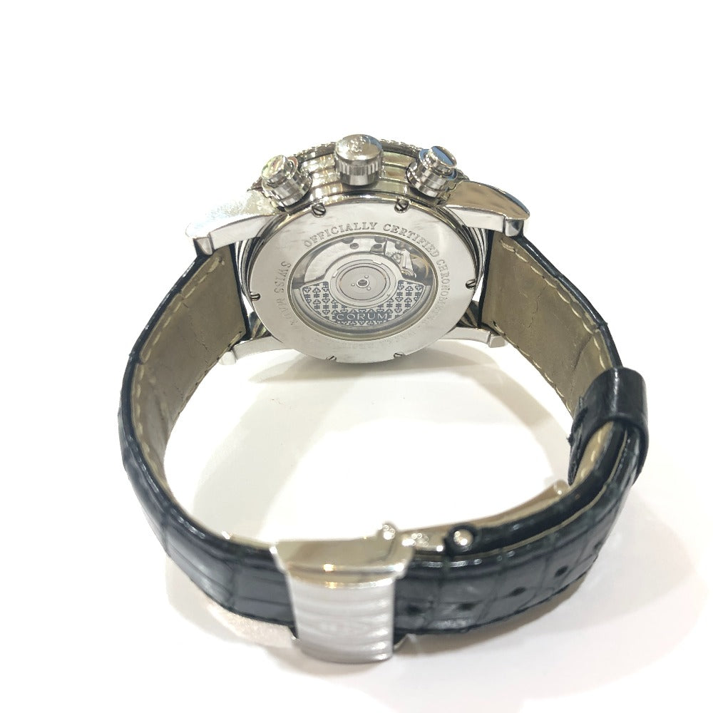 CORUM 983.201.20 クラシカルGMT 裏スケ 自動巻き 腕時計 SS メンズ シルバー