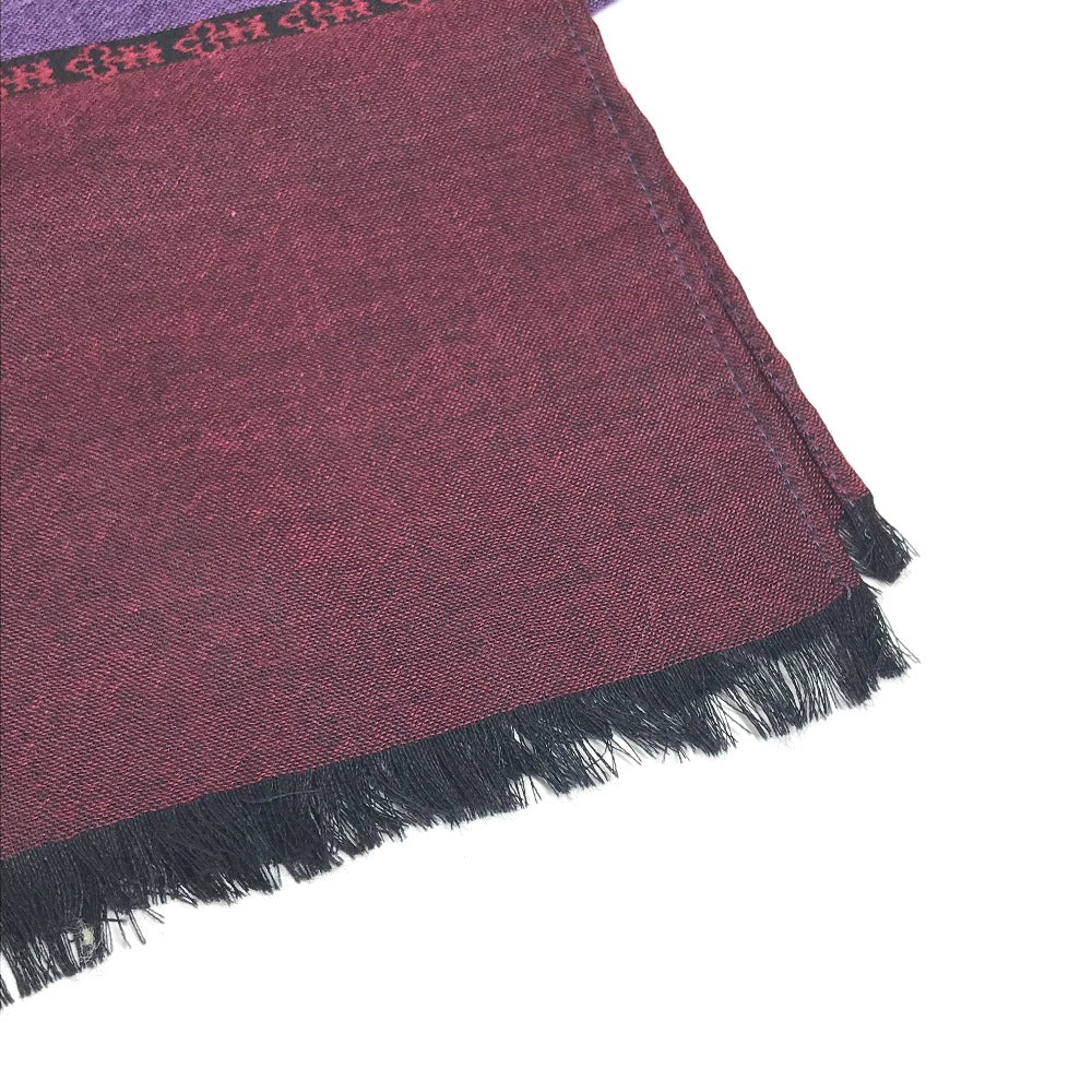 CORUM ロゴ マフラー ショール フリンジ ストール シルク ユニセックス ワインレッド - brandshop-reference