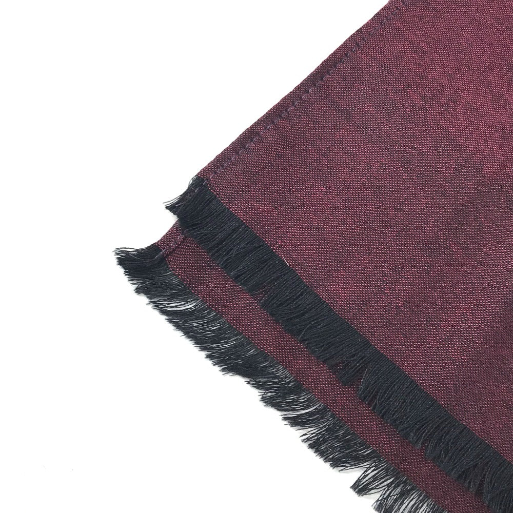 CORUM ロゴ マフラー ショール フリンジ ストール シルク ユニセックス ワインレッド - brandshop-reference