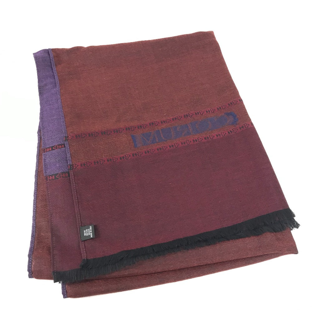 CORUM ロゴ マフラー ショール フリンジ ストール シルク ユニセックス ワインレッド - brandshop-reference