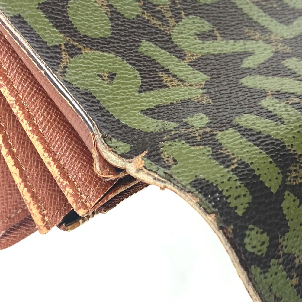 LOUIS VUITTON M92188 モノグラムグラフィティ ポシェット・ポルトモネ クレディ ロングウォレット フラップ 長財布 モノグラムグラフィティキャンバス ユニセックス カーキ - brandshop-reference