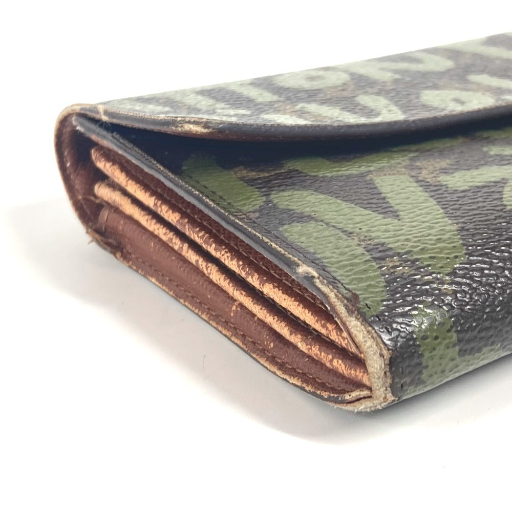 LOUIS VUITTON M92188 モノグラムグラフィティ ポシェット・ポルトモネ クレディ ロングウォレット フラップ 長財布 モノグラムグラフィティキャンバス ユニセックス カーキ - brandshop-reference