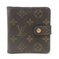 LOUIS VUITTON M61667 Compact zip BifoldCompact Wallet Folded wallet MonogramCanvas Brown Used