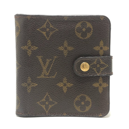 LOUIS VUITTON M61667 Compact zip BifoldCompact Wallet Folded wallet MonogramCanvas Brown Used