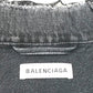 BALENCIAGA 529177 タグ有 ロゴ ストラス 18AW Gジャン デニムジャケット コットンデニム ユニセックス グレー グレー系