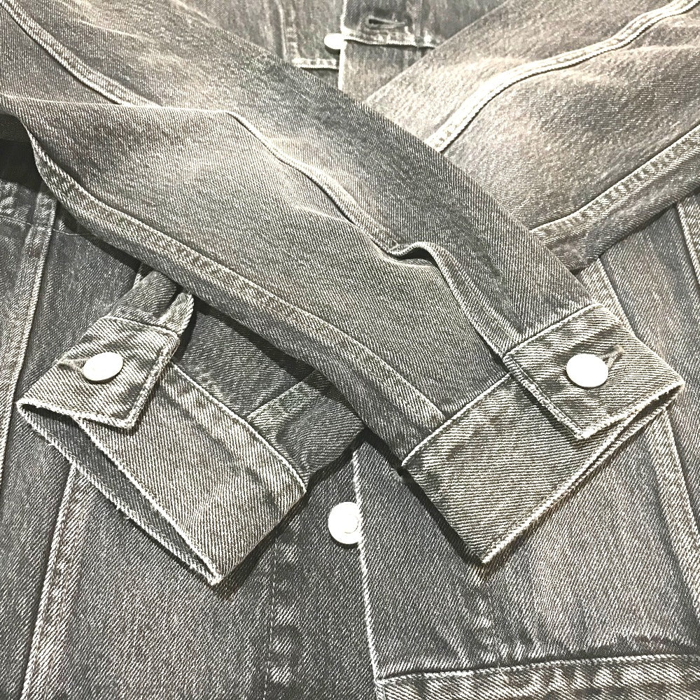 BALENCIAGA 529177 タグ有 ロゴ ストラス 18AW Gジャン デニムジャケット コットンデニム ユニセックス グレー グレー系