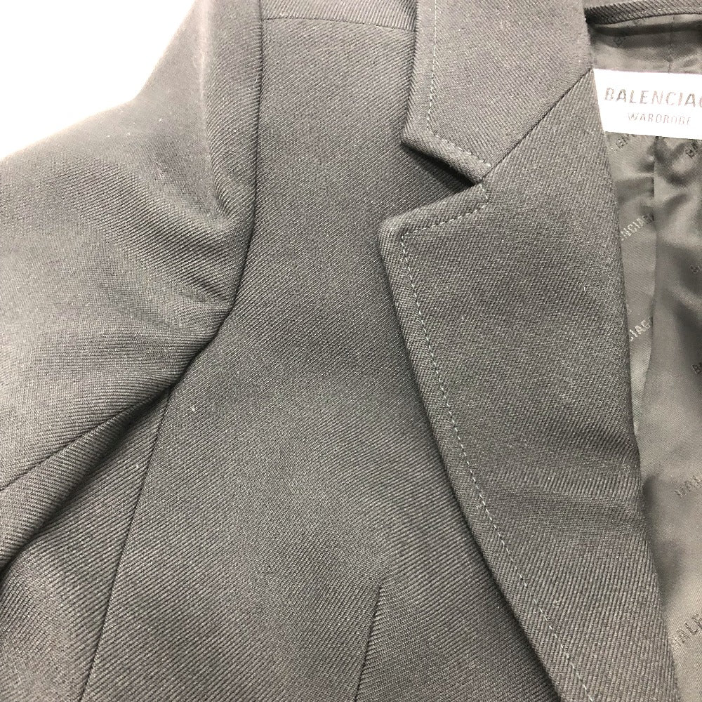 BALENCIAGA 571278 シングル ブラックベーシックジャケット アパレル/肩パッド 長袖 アパレル ジャケット コットン レディース ブラック