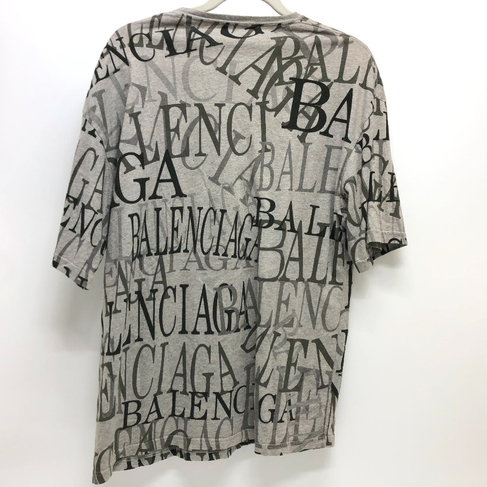 BALENCIAGA 578139 19AW ロゴ刺繍総柄 半袖Ｔシャツ コットン メンズ