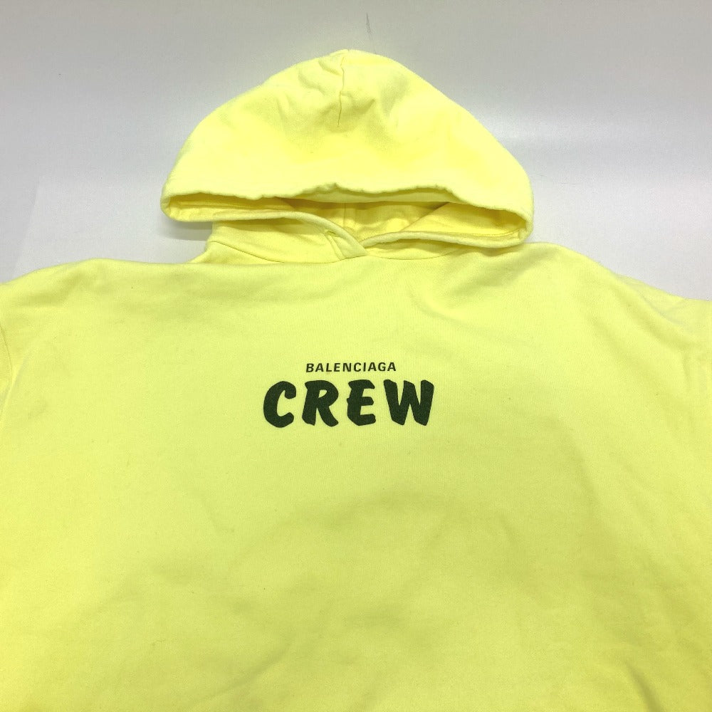 BALENCIAGA 600583 20AW CREW クルーロゴ プルオーバー フーディスウェット パーカー コットン メンズ イエロー