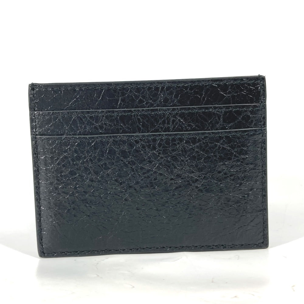 BALENCIAGA 766547 BB Business Card Case, Pass Case, Card Case, Leather, Women's, Black
