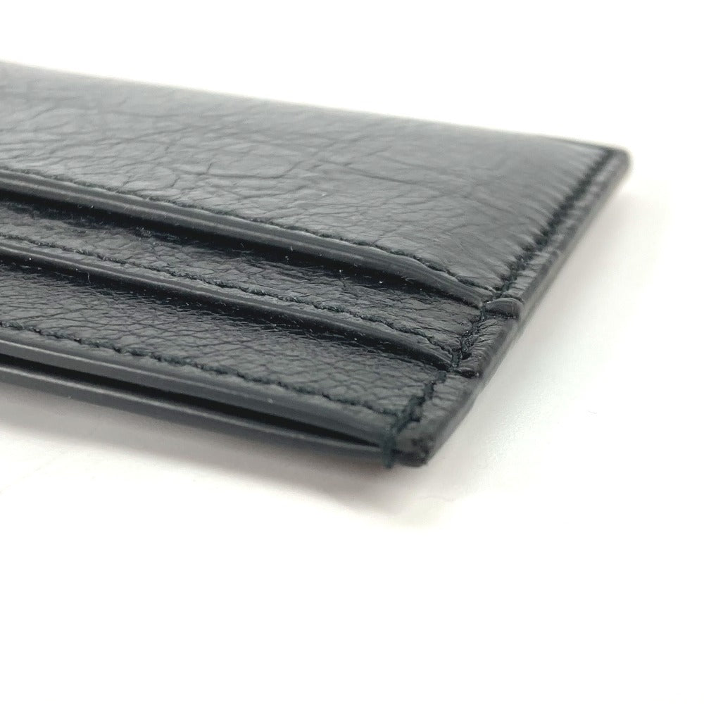 BALENCIAGA 766547 BB Business Card Case, Pass Case, Card Case, Leather, Women's, Black