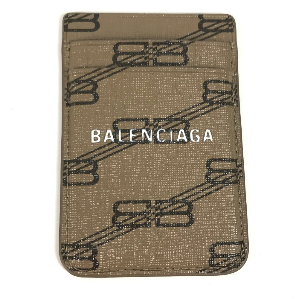 BALENCIAGA 675835 ロゴ  magsafe マグセーフ 名刺入れ パスケース スマホ カードケース レザー ユニセックス ブラウン - brandshop-reference