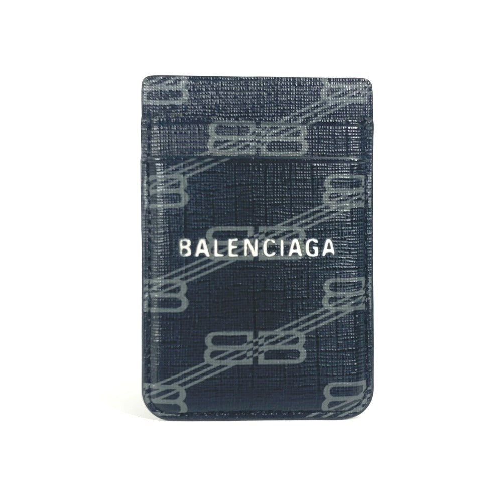 BALENCIAGA 675835 ロゴ magsafe マグセーフ 名刺入れ パスケース カードケース レザー ユニセックス ブラック - brandshop-reference
