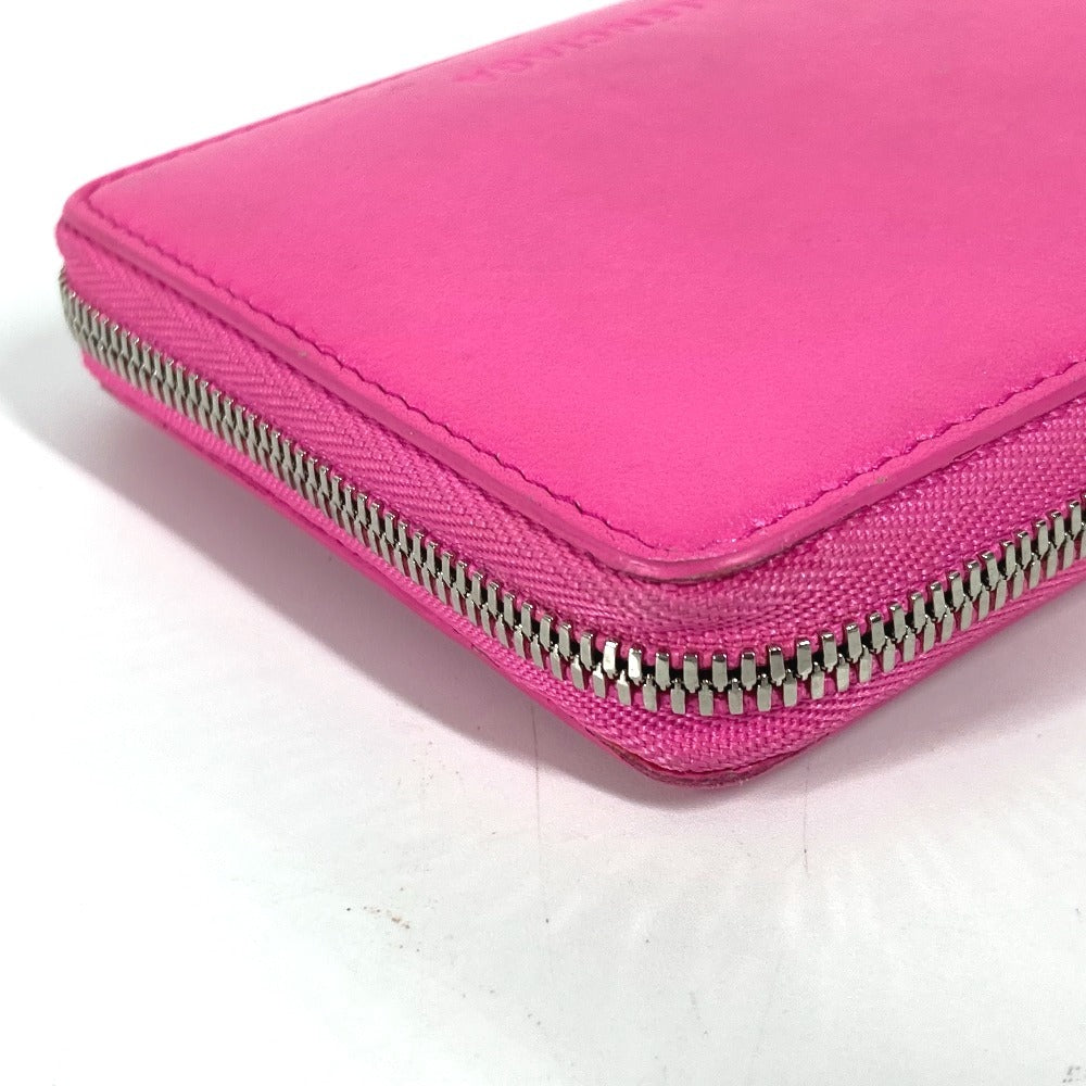 BALENCIAGA 659224 コンパクトウォレット ロゴ ストラップ付 ラウンドファスナー 2つ折り財布 レザー レディース ピンク - brandshop-reference