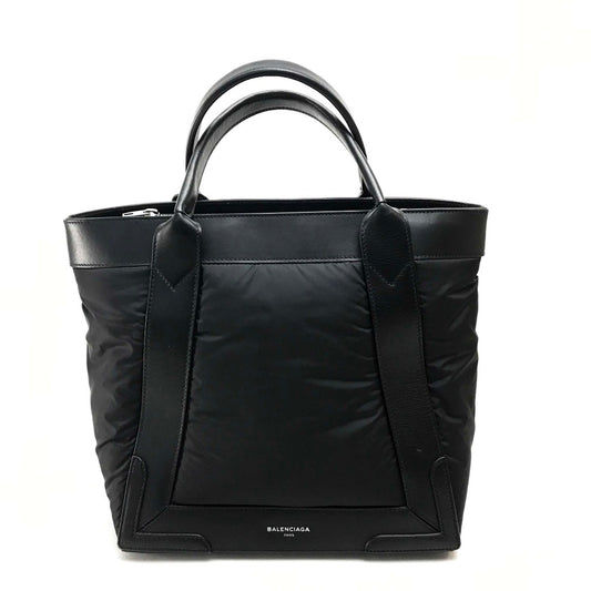 BALENCIAGA 363425 Cabas S Handbag Tote Bag Nylon/Leather Women's Black