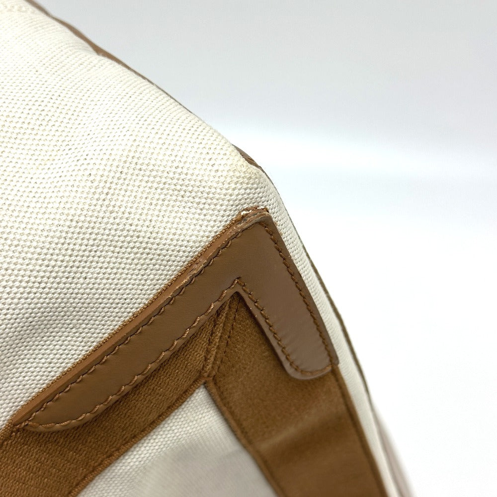 BALENCIAGA 339936 Navy Cabas M Bag Shoulder Tote Bag Canvas/Leather Women's Beige