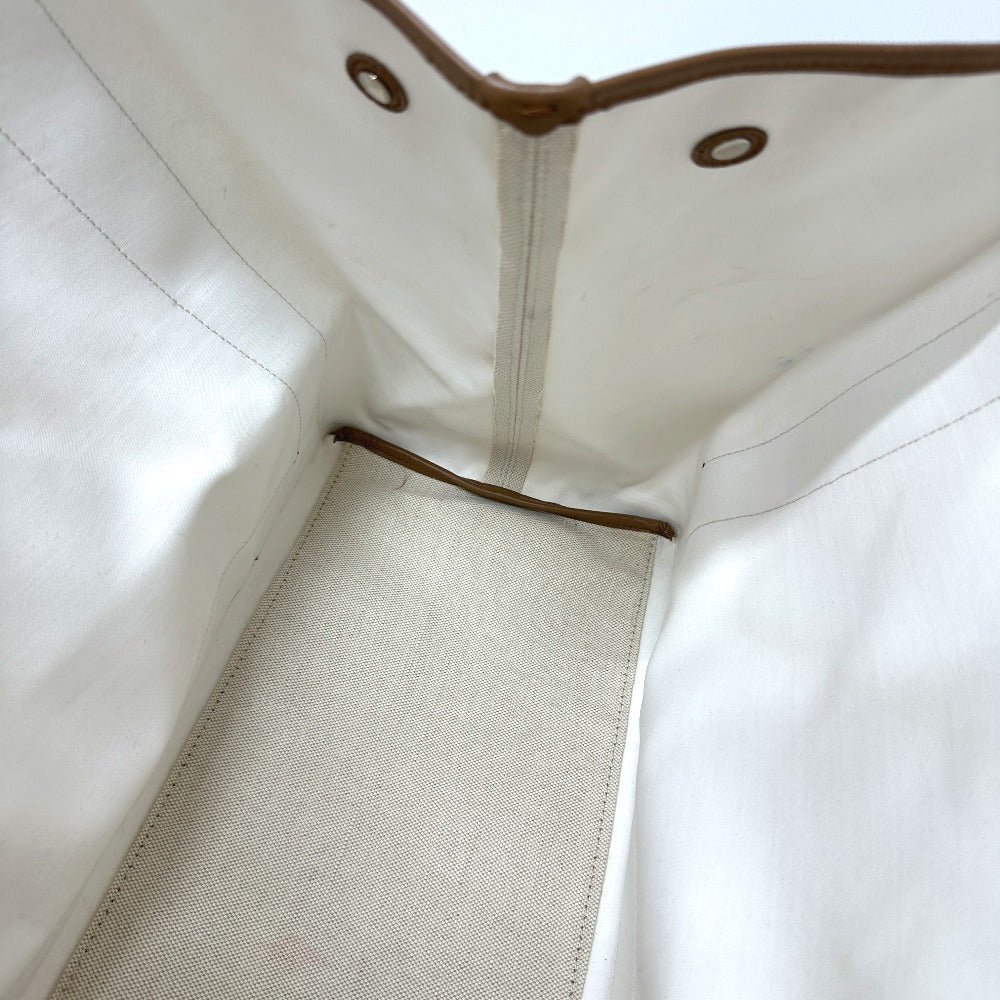 BALENCIAGA 339936 Navy Cabas M Bag Shoulder Tote Bag Canvas/Leather Women's Beige