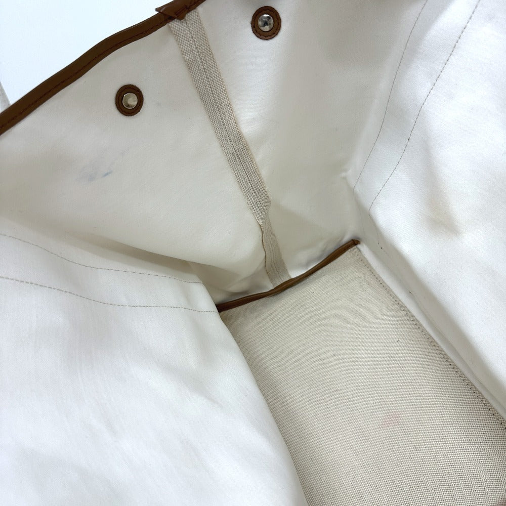 BALENCIAGA 339936 Navy Cabas M Bag Shoulder Tote Bag Canvas/Leather Women's Beige