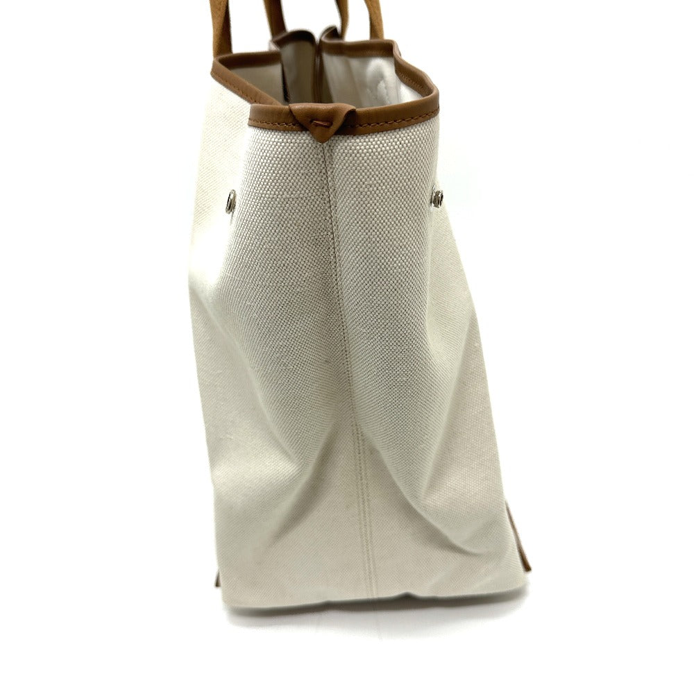 BALENCIAGA 339936 Navy Cabas M Bag Shoulder Tote Bag Canvas/Leather Women's Beige