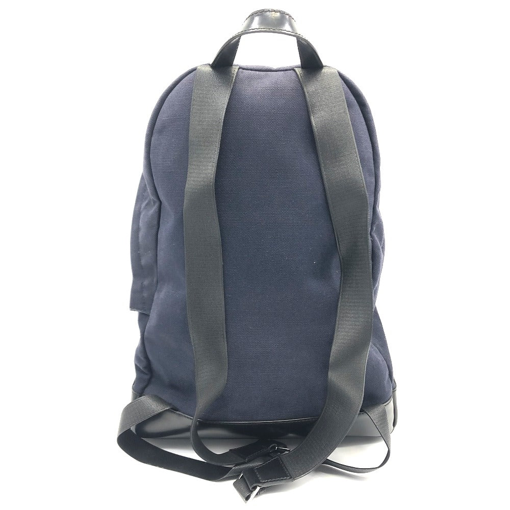 BALENCIAGA 392007 ロゴ リュックサック キャンバス/レザー メンズ ネイビー
