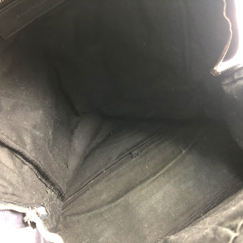 BALENCIAGA 392007 ロゴ リュックサック キャンバス/レザー メンズ ネイビー