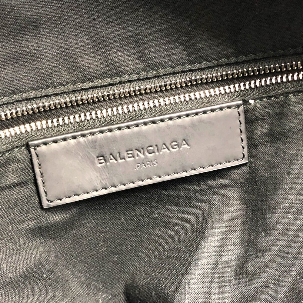BALENCIAGA 392007 ロゴ リュックサック キャンバス/レザー メンズ ネイビー