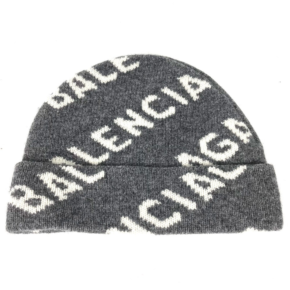 BALENCIAGA 633717 バイカラー ロゴ ビーニー 帽子 ニット帽 ニットキャップ ニット帽 ウール レディース - brandshop-reference