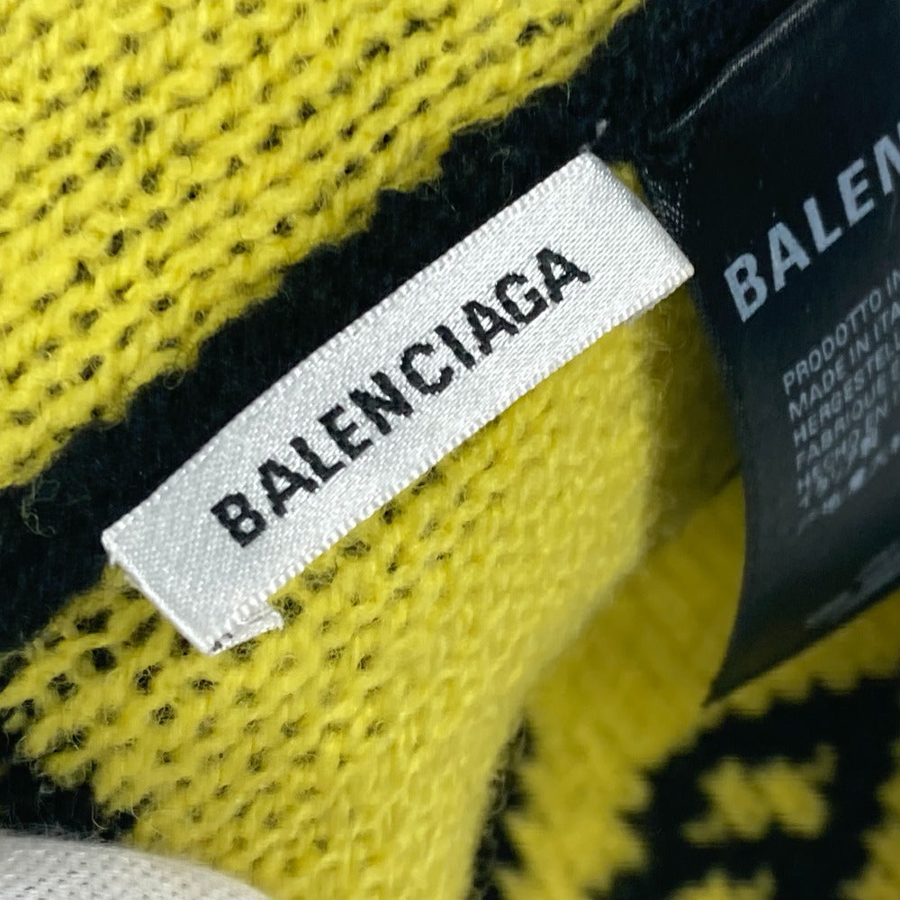 BALENCIAGA 555282 ロゴ 総柄 ビーニー 帽子 ニット帽 ニットキャップ ニット帽 ウール メンズ