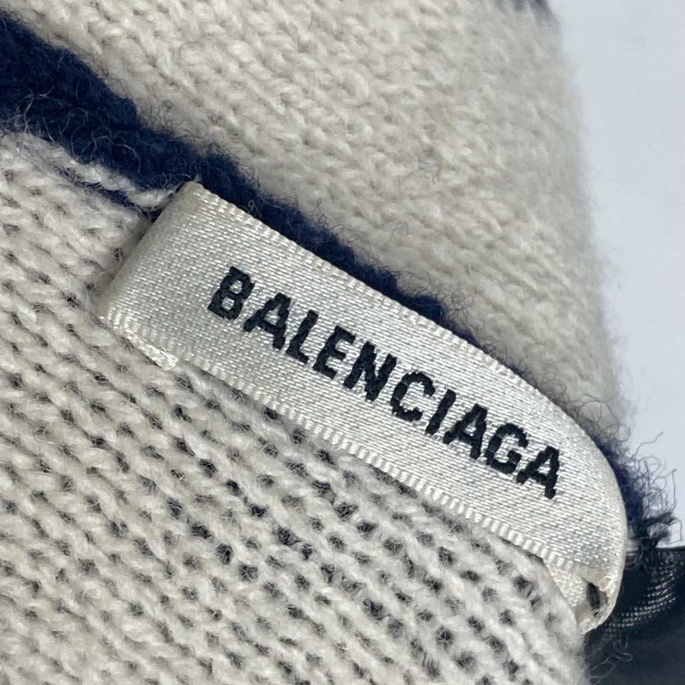 BALENCIAGA 633717 バイカラー ロゴ ビーニー 帽子 ニット帽 ニットキャップ ニット帽 ウール メンズ